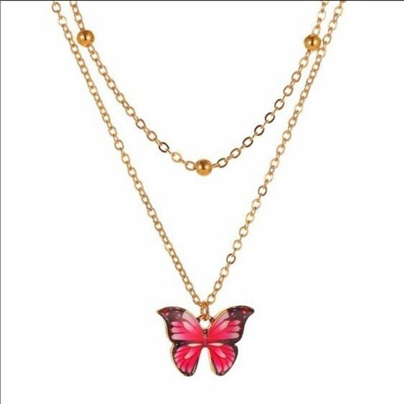 Necklace Butterfly Double layered versatile cute - Picture 6 of 9